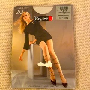 Nude nylons with black lace up pattern